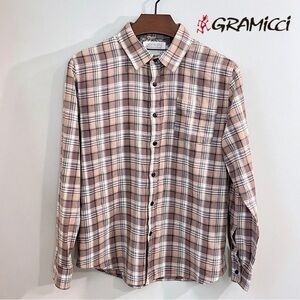 Gramicci Men’s Classic Fit Madras Plaid Shirt